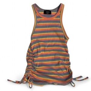 Vici tank top Pastel Rainbow Stripes Retro Rainbow Tie Sides 90s Style Y2K
